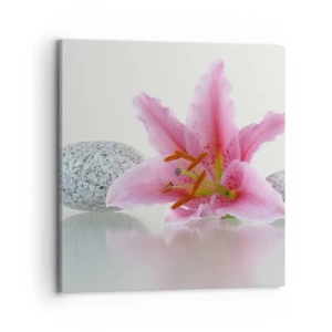 Canvastavla - Bild på duk - En studie i rosa, grå och vit - 70x70 cm