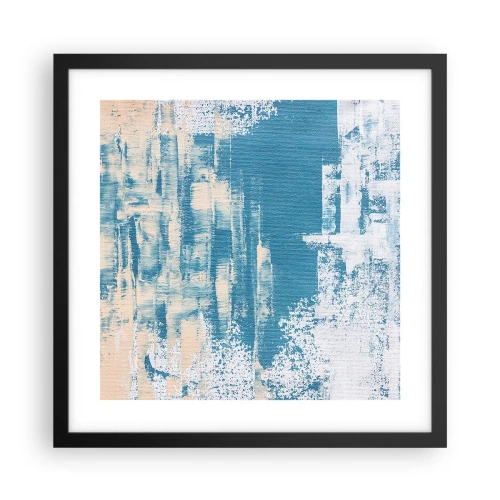 Affisch i svart ram - Genom istapp - 40x40 cm