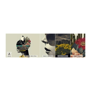 Provbit av självhäftande fototapet Deluxe Sticker - Kvinnan - alltid ett mysterium - Berg, Sinne, Huvud - 100x30 cm