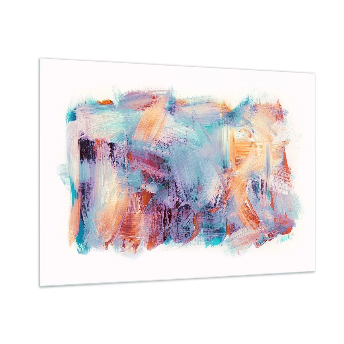 Glastavla - Bild på glas - Färgglad röra - 100x70 cm