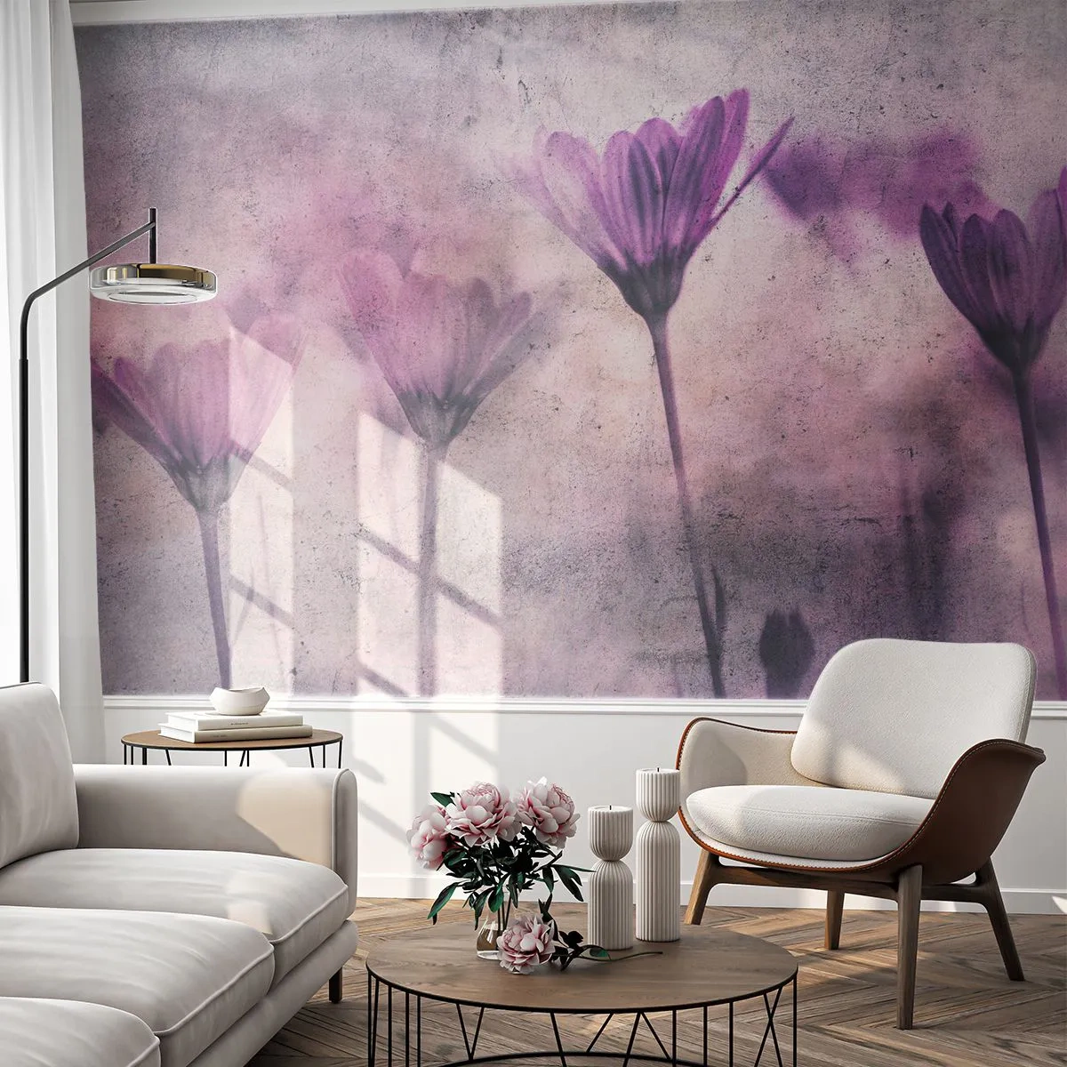Självhäftande Fototapet Deluxe Sticker - Blommornas sömn - Blommor, Bit, Trädgård - 250x175 cm