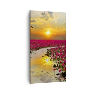 Canvastavla - Bild på duk - Sjöns hemlighetsfulla liv - 55x100 cm