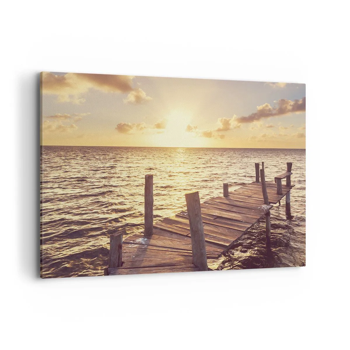 Canvastavla - Bild på duk - Gyllene mildhetslandskap - 100x70 cm