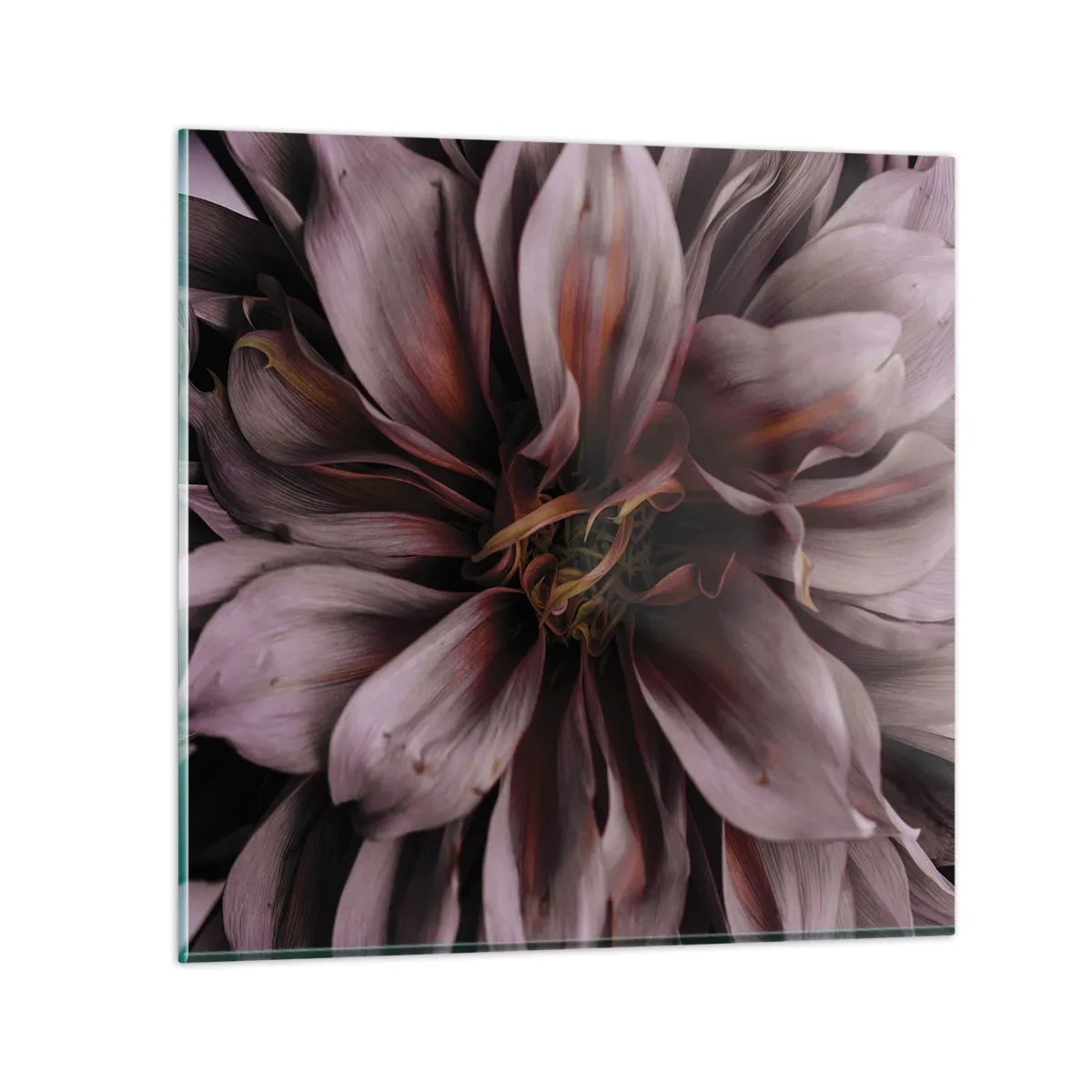 Glastavla - Bild på glas - Blommigt hjärta - 40x40 cm