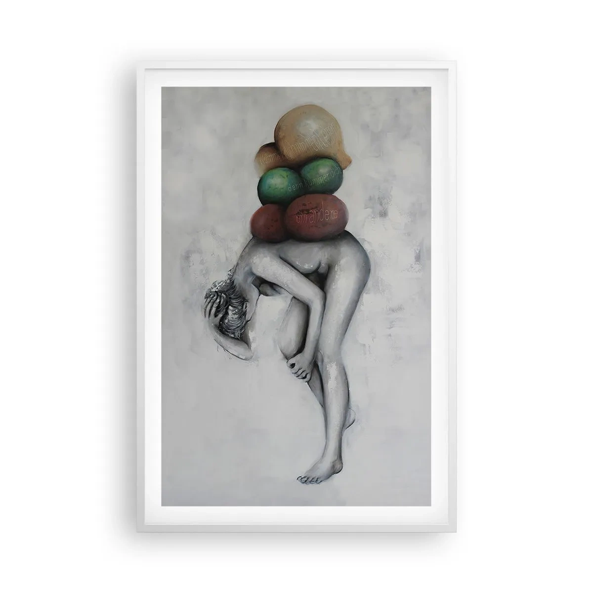 Affisch i vit ram - Livets börda - 61x91 cm