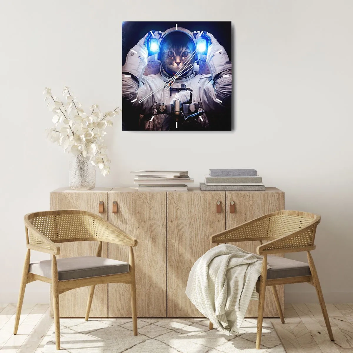 Väggklocka - Klocka på glas - Houston, ni har problem - 30x30 cm