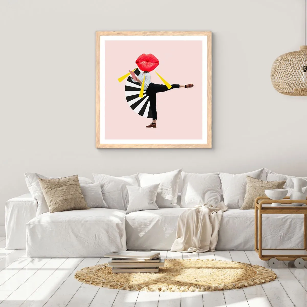 Affisch i ram av ljusek - Surrealistisk pop-art - 60x60 cm