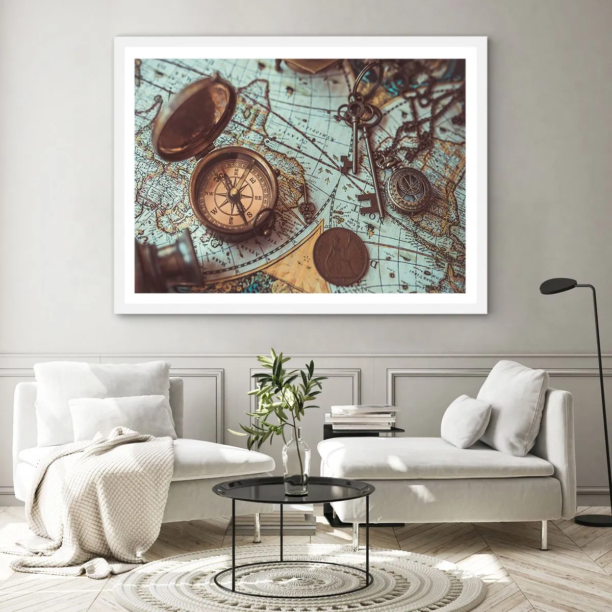 Affisch i vit ram - För äventyrare - 100x70 cm