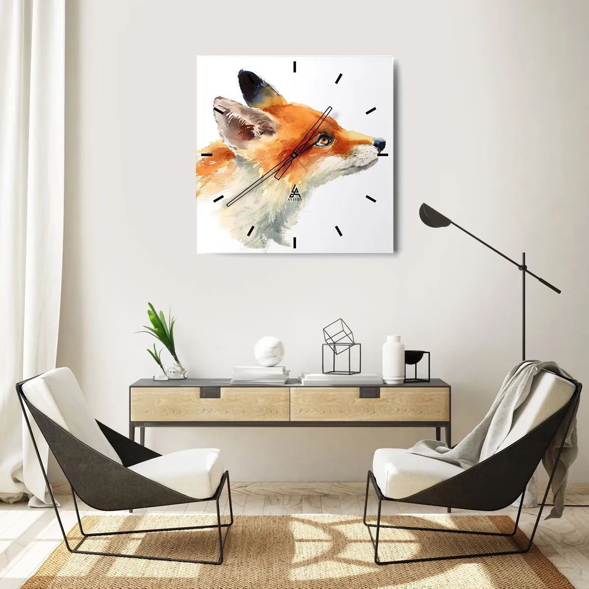 Väggklocka - Klocka på glas - Försiktighet skadar aldrig - 30x30 cm