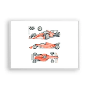 Affisch i vit ram - Att komma ikapp en dröm - 100x70 cm