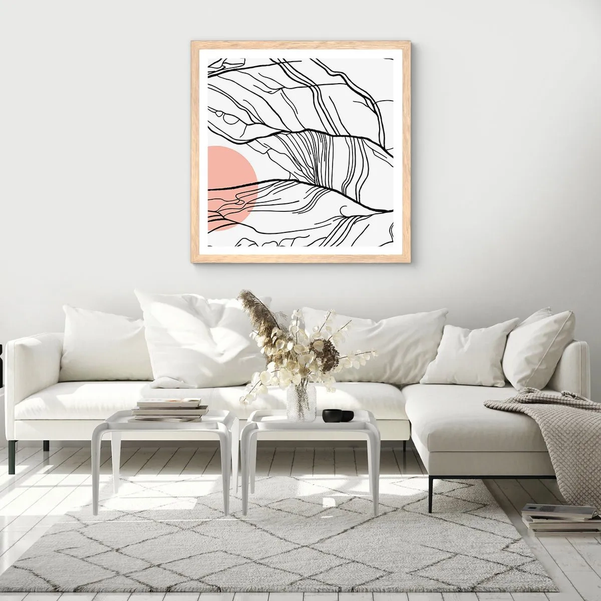 Affisch i ram av ljusek - I grenarnas nät - 50x50 cm