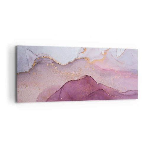 Canvastavla - Bild på duk - Lila och violett vågor - 120x50 cm
