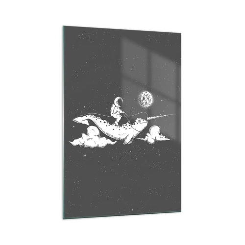 Glastavla - Bild på glas - Rymdryttare - 70x100 cm