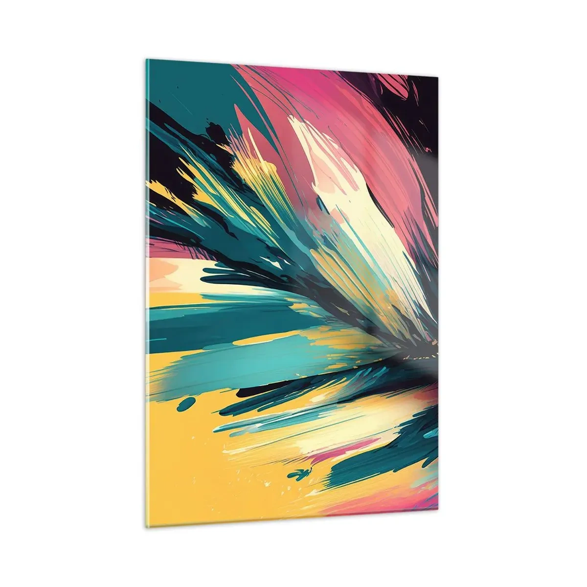 Glastavla - Bild på glas - Komposition - en explosion av glädje - 50x70 cm