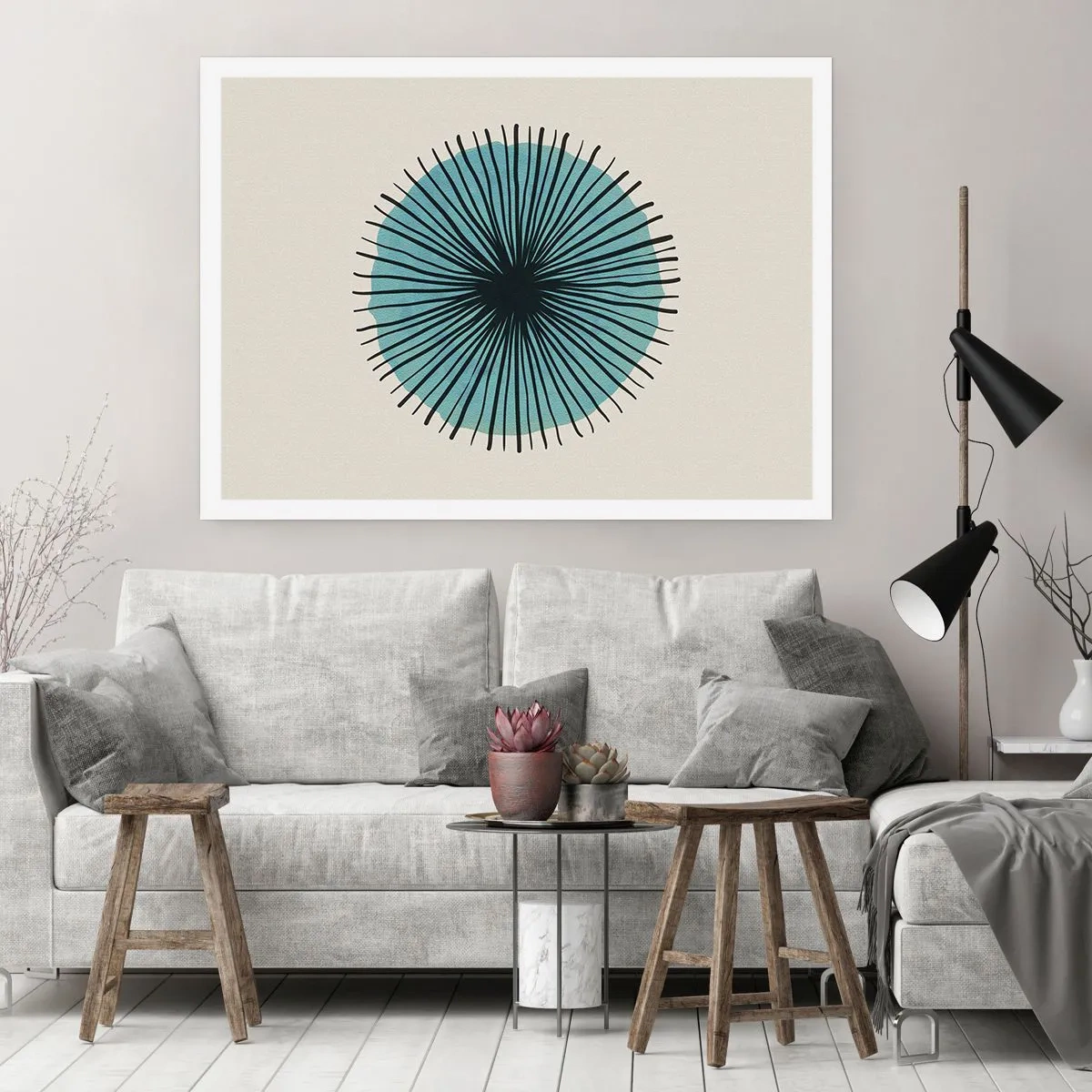 Affisch - Radier mot blått - 100x70 cm