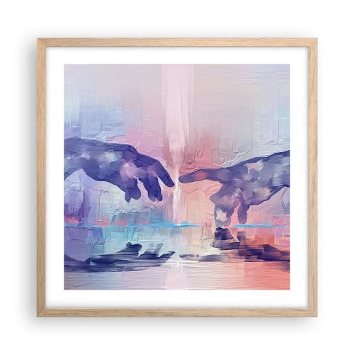 Affisch i ram av ljusek - Den gudomliga gnistan av liv - 50x50 cm