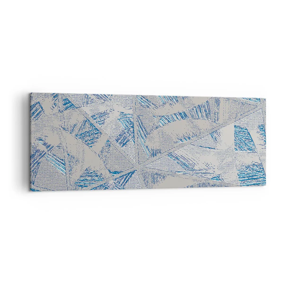 Canvastavla - Bild på duk - I en gråblå labyrint - 140x50 cm