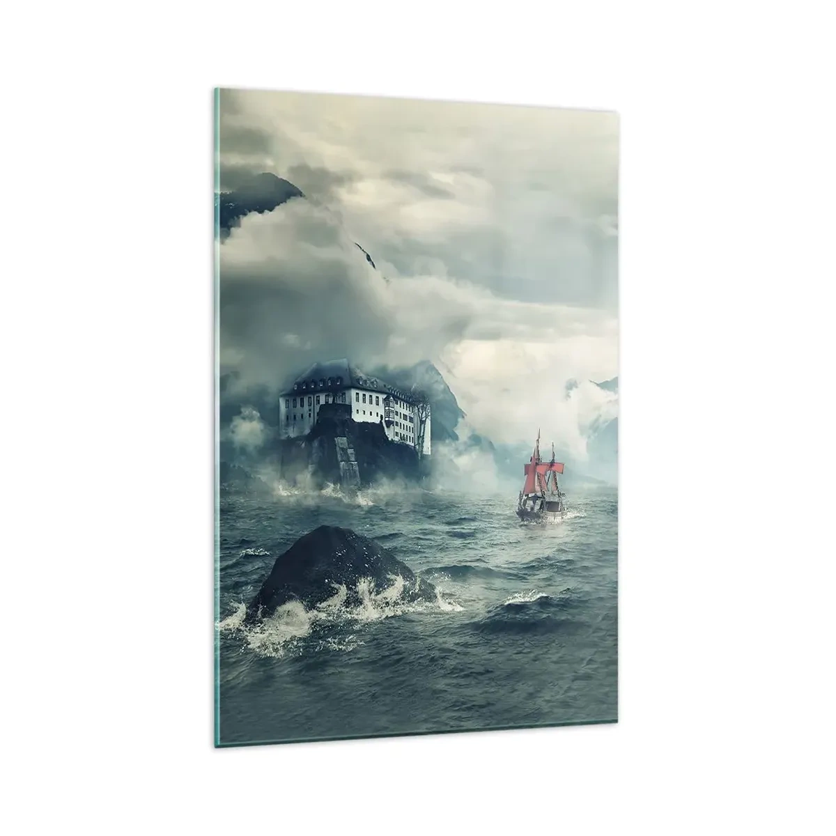 Glastavla - Bild på glas - På magiska vatten - 80x120 cm