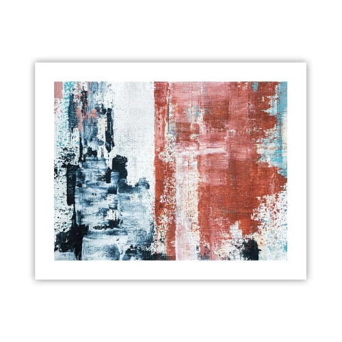 Affisch - Abstrakt halvt om halvt - 50x40 cm