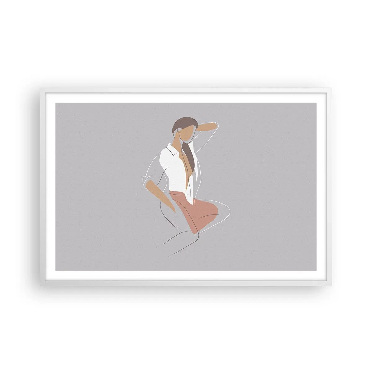 Affisch i vit ram - Charmens kontur - 91x61 cm