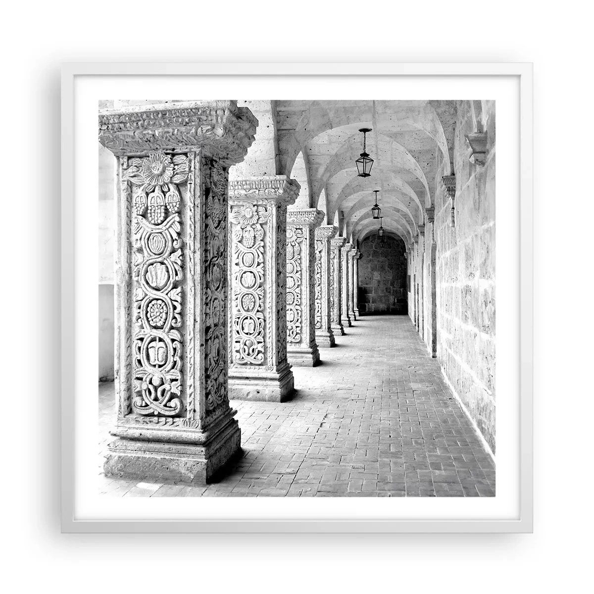 Affisch i vit ram - Och vart tar det vägen? - 60x60 cm