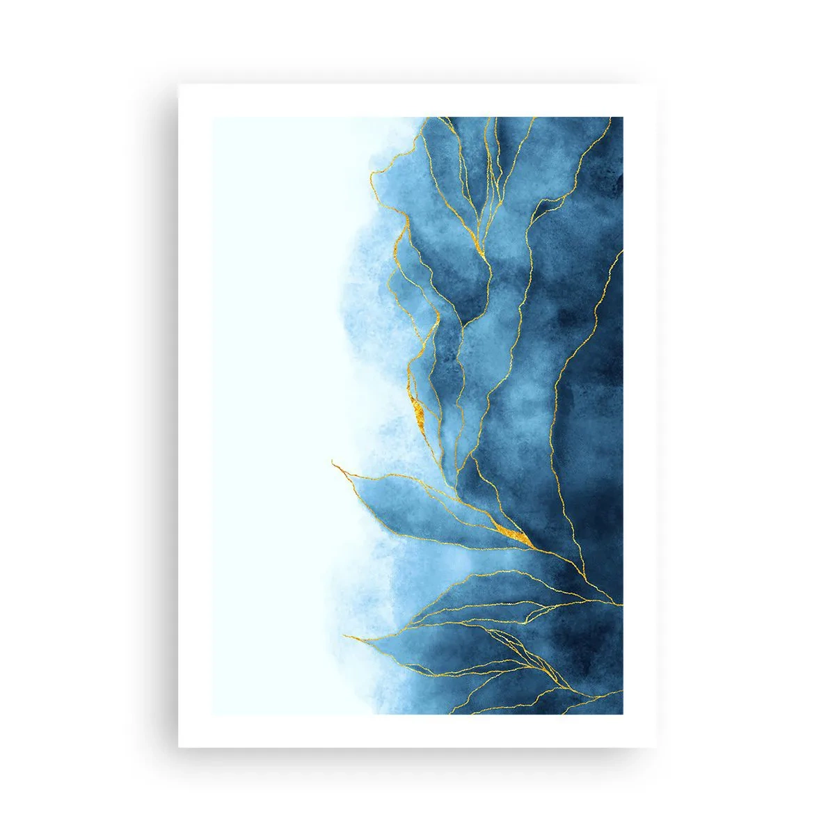 Affisch - Blått i guld - 50x70 cm