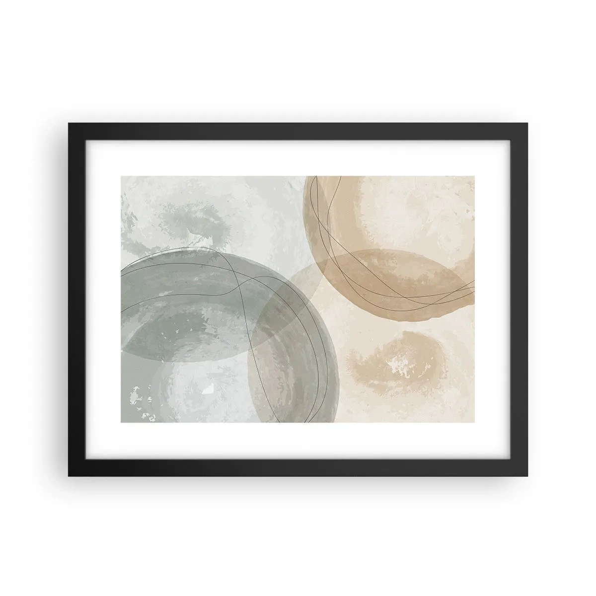 Affisch i svart ram - Världars samspel - 40x30 cm