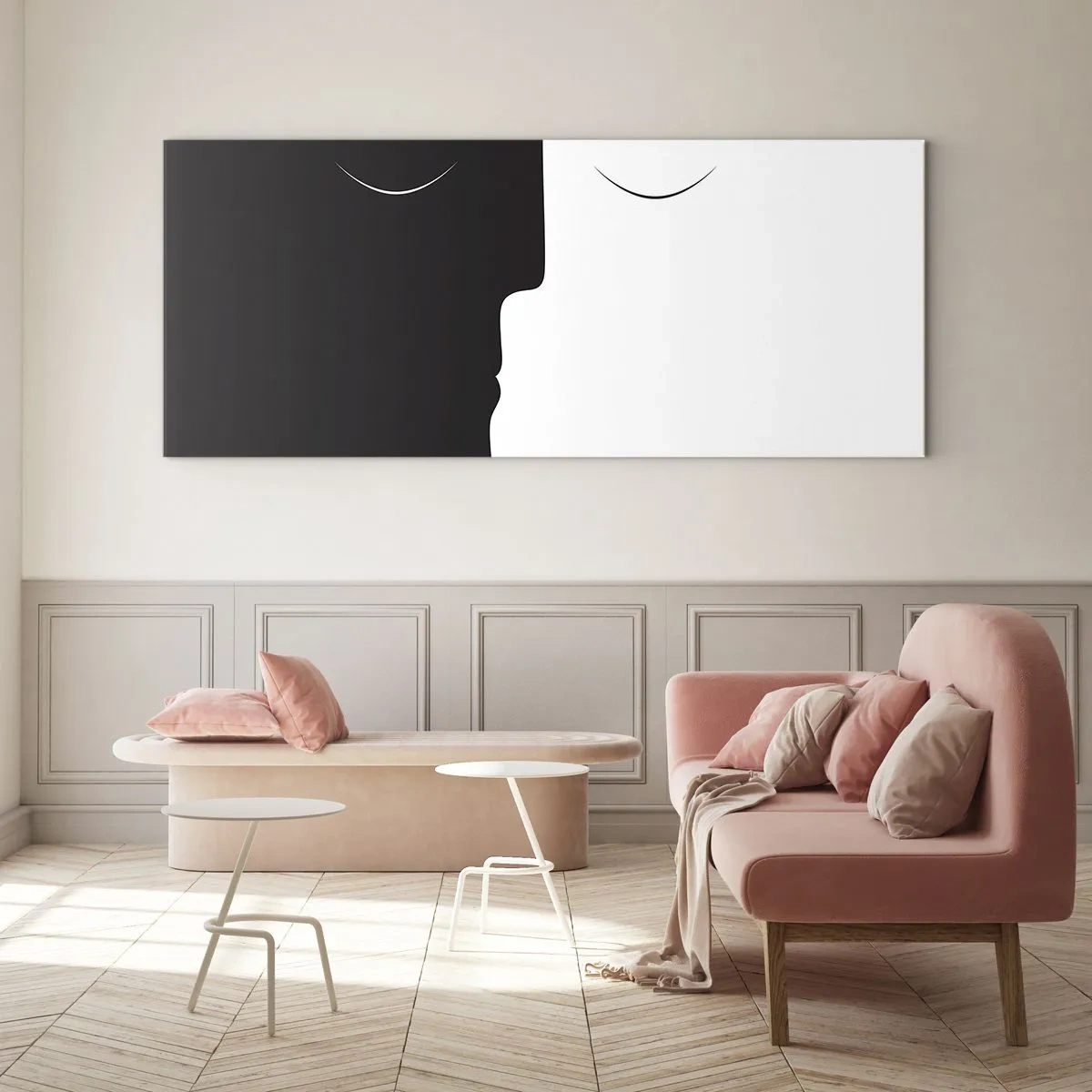 Glastavla - Bild på glas - Motsatsernas enhet - 100x40 cm