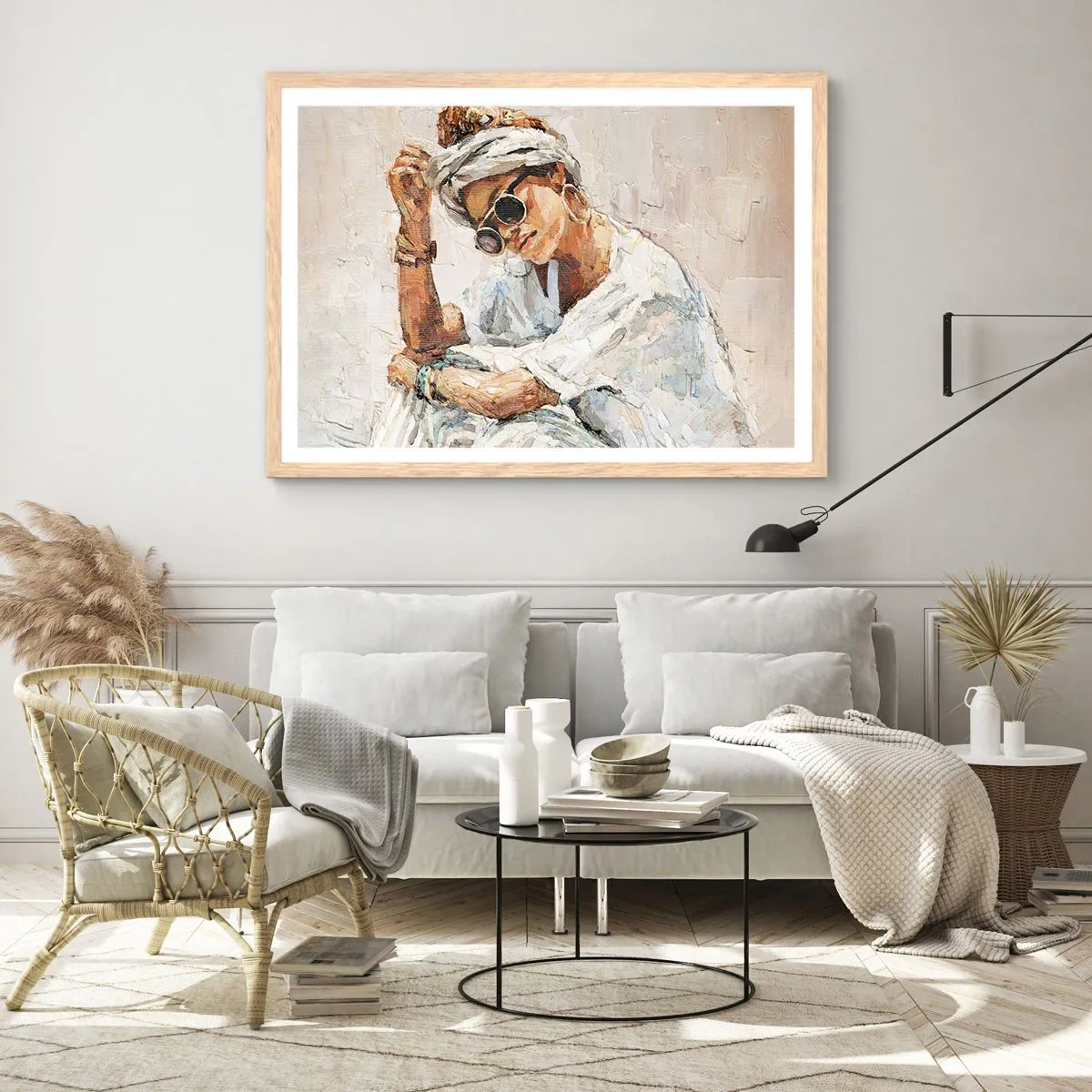 Affisch i ram av ljusek - Porträtt i fullt solljus - 100x70 cm