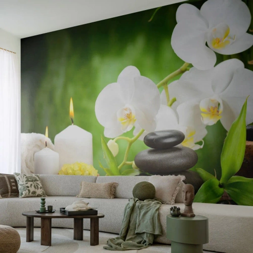 Fototapet Standard Eco - Doftande, blommig och lätt beröring - Blommor, Orkide, Orkide - 150x105 cm