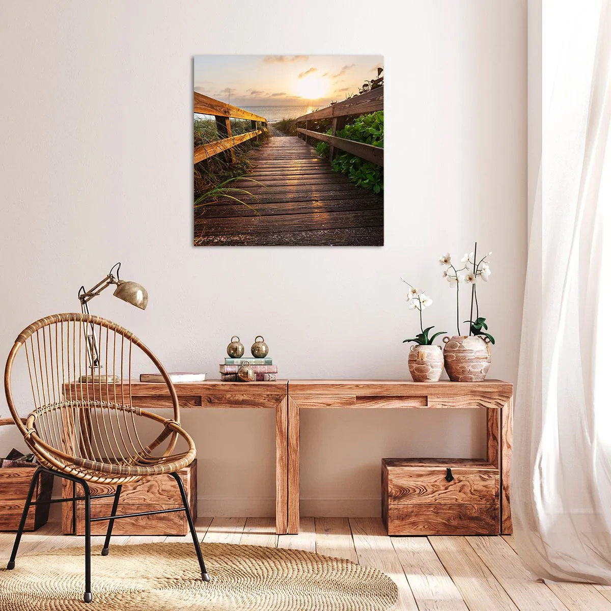 Canvastavla - Bild på duk - Direkt till stranden - 50x50 cm
