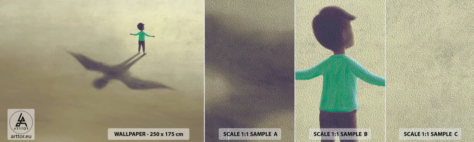 Provbit av fototapet Premium Sand - Framtidens hjälte - Abstraktion, Fantasi, Bit - 100x30 cm