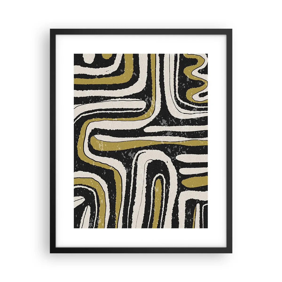 Affisch i svart ram - Komposition: stråk och gränder - 40x50 cm