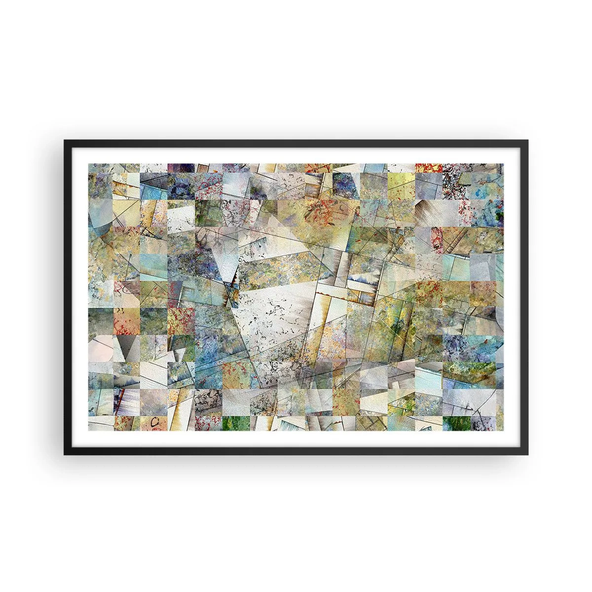 Affisch i svart ram - Geometrisk omblandning - 91x61 cm