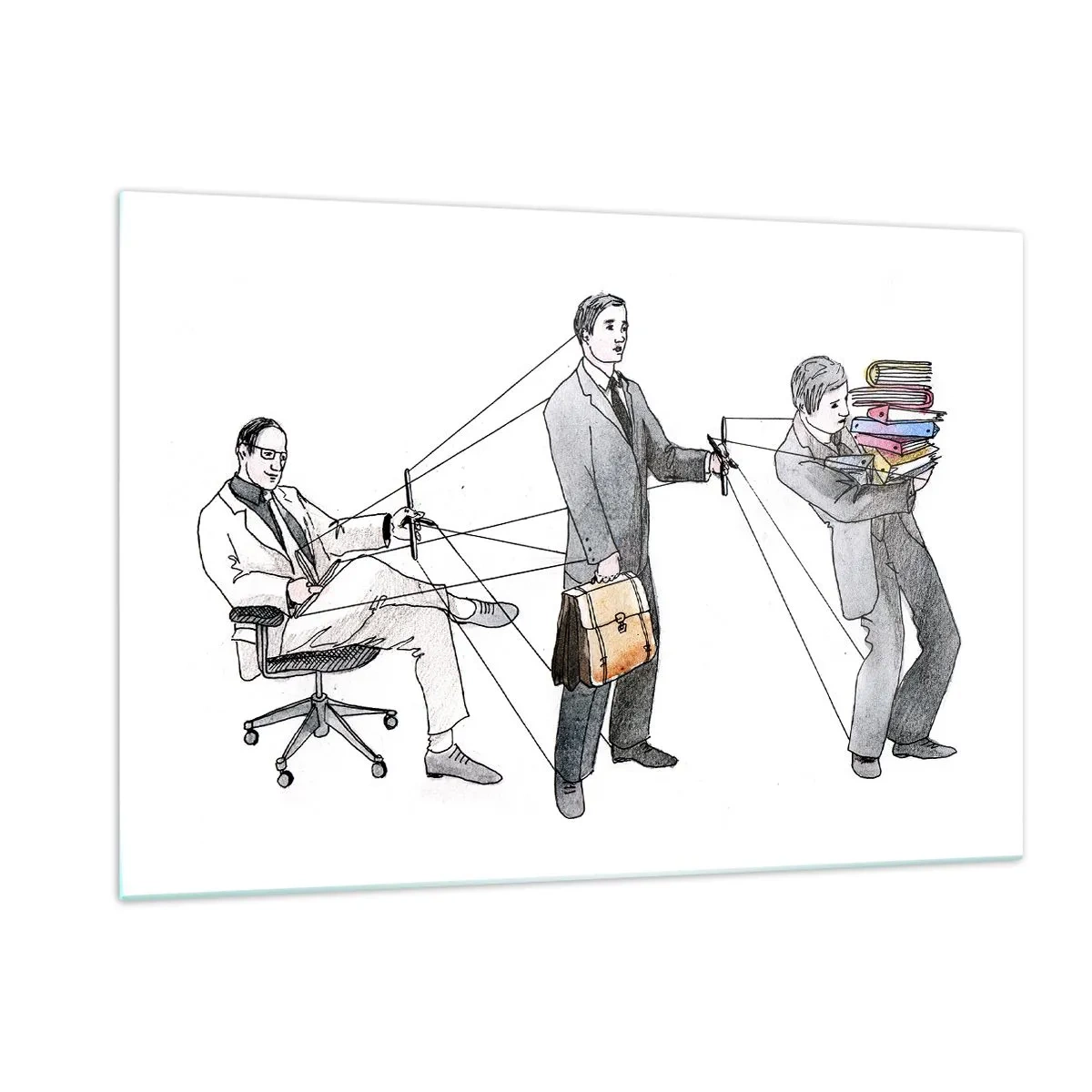 Glastavla - Bild på glas - Var och en har sin chef - 120x80 cm