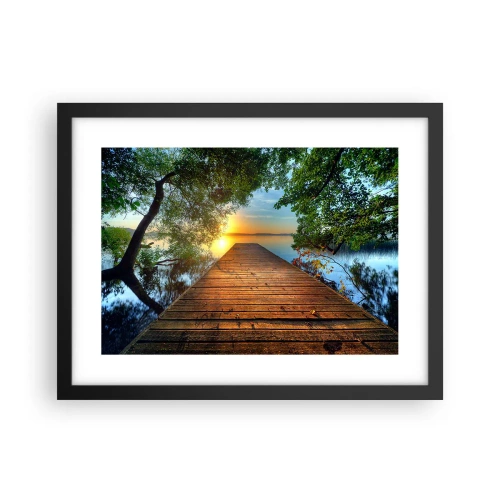 Affisch i svart ram - Sakta ner, sätt dig - 40x30 cm