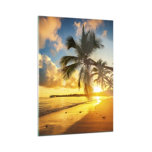 Glastavla - Bild på glas - Karibisk dröm - 50x70 cm