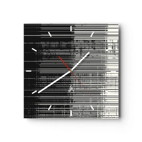 Väggklocka - Klocka på glas - Vågor och vibrationer - 30x30 cm