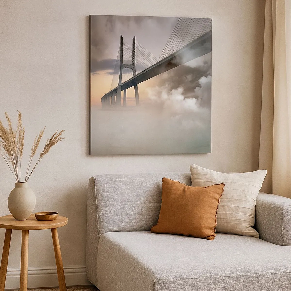 Canvastavla - Bild på duk - Vid en flod som inte finns - 30x30 cm