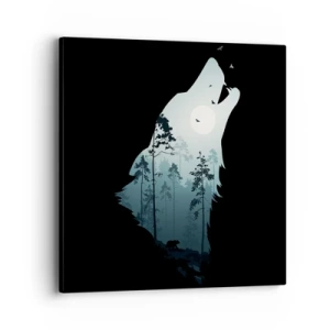 Canvastavla - Bild på duk - Skogsnattens röst - 40x40 cm