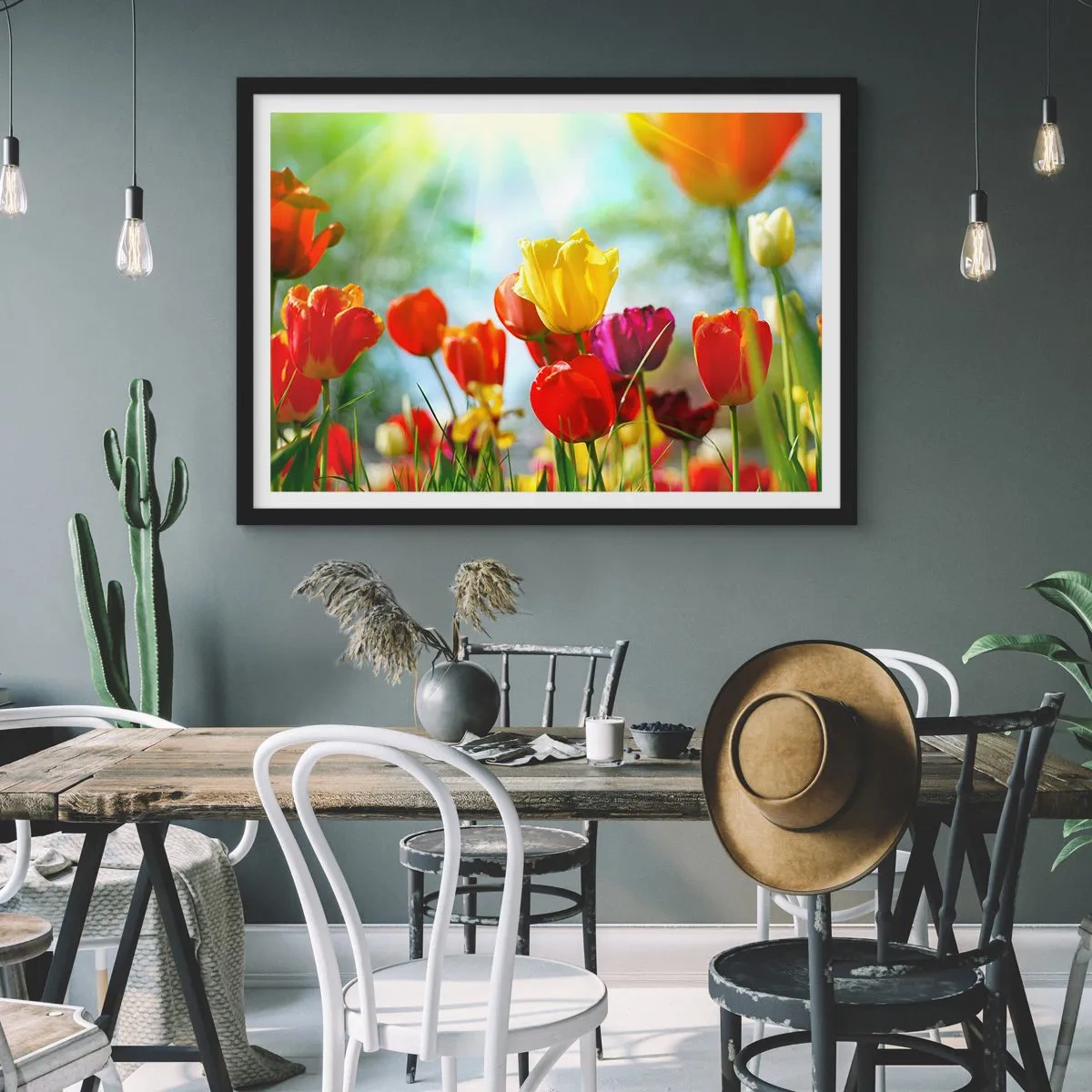 Affisch i svart ram - Solens alla färger - 70x50 cm