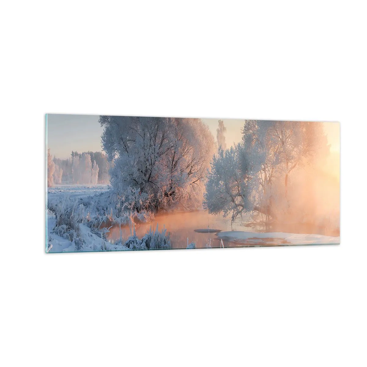 Glastavla - Bild på glas - Allt glittrar i solens kristall - 100x40 cm