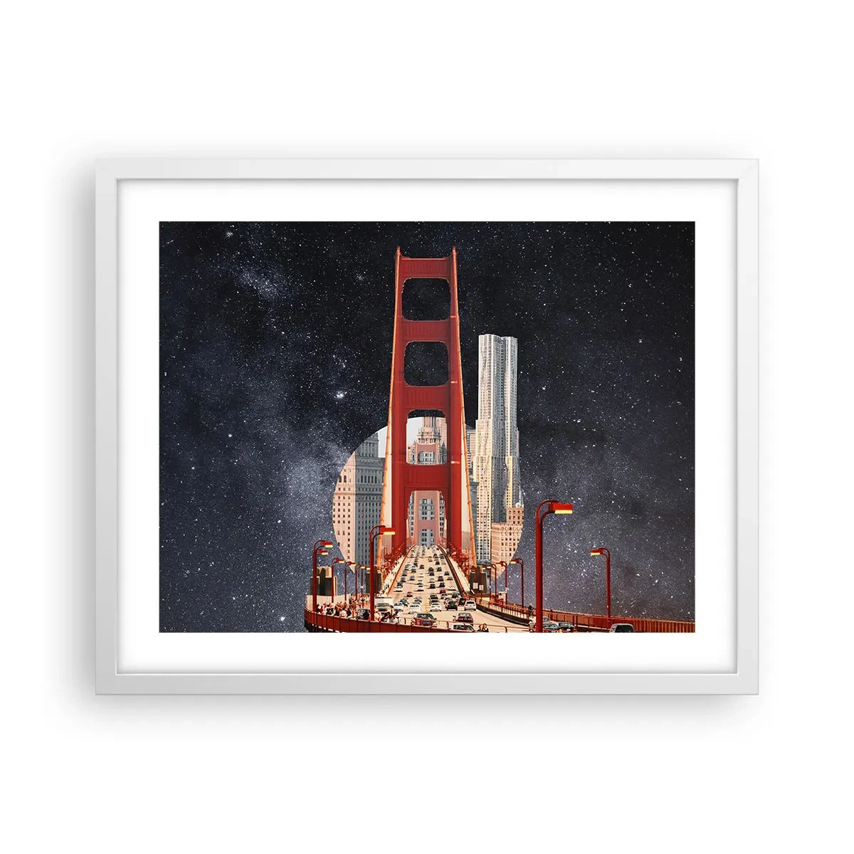 Affisch i vit ram - Alltid i centrum - 50x40 cm