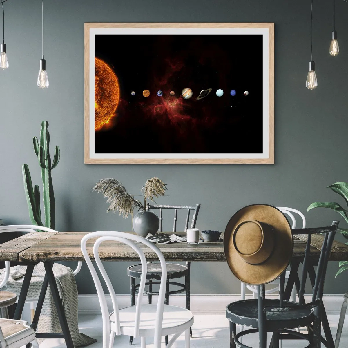 Affisch i ram av ljusek - Vårt grannskap - 91x61 cm