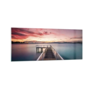 Glastavla - Bild på glas - Kvällens milda låga - 100x40 cm