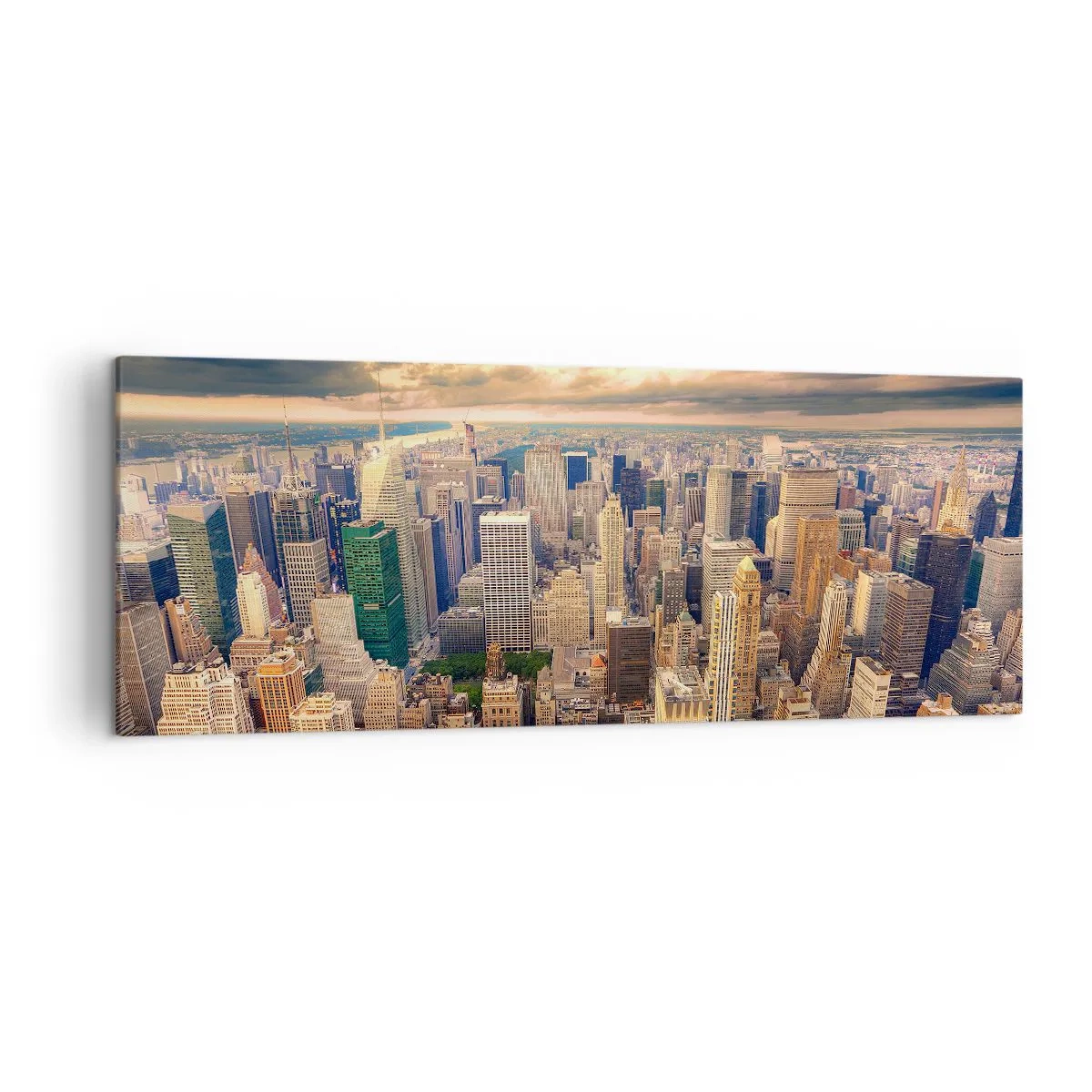 Canvastavla - Bild på duk - Förgylld metropolis - 140x50 cm