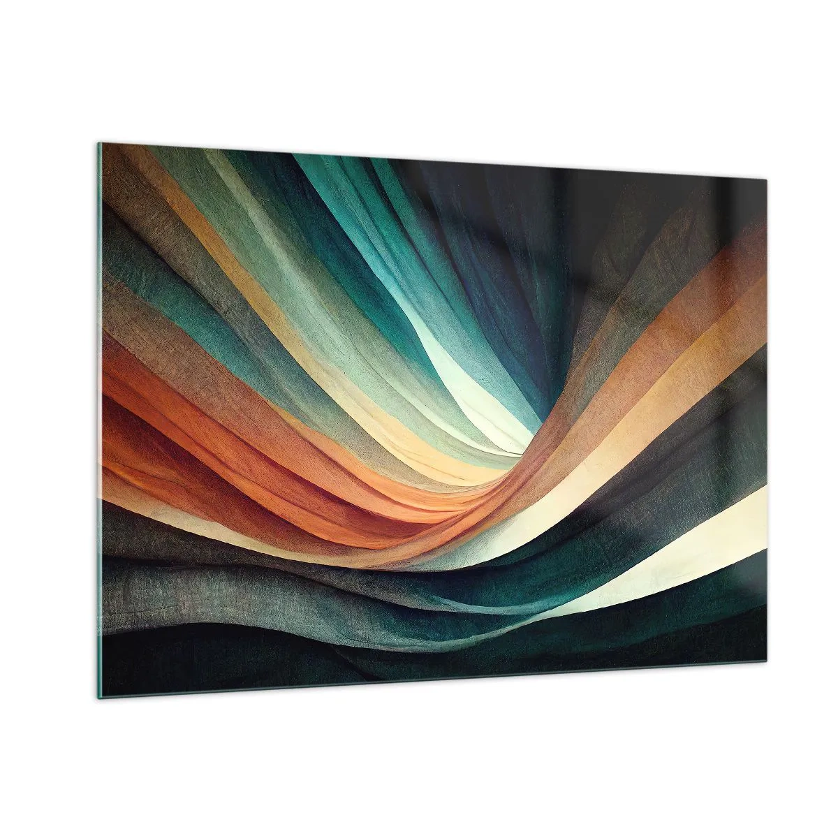 Glastavla - Bild på glas - Vävd av färger - 100x70 cm