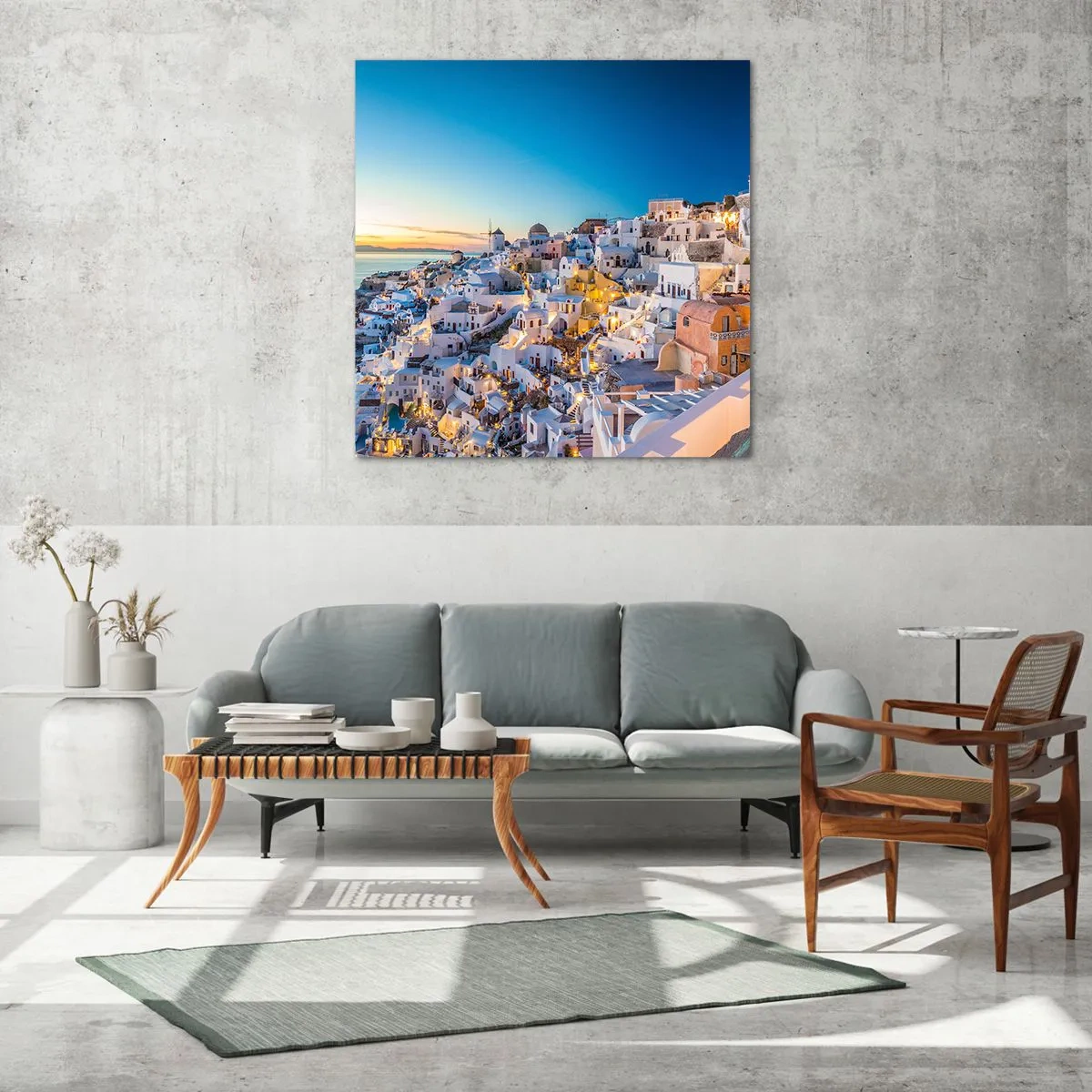 Glastavla - Bild på glas - Grekhetens essäns - 70x70 cm