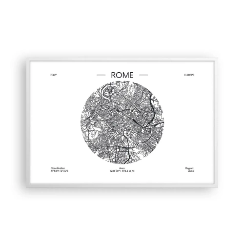 Affisch i vit ram - Roms anatomi - 91x61 cm