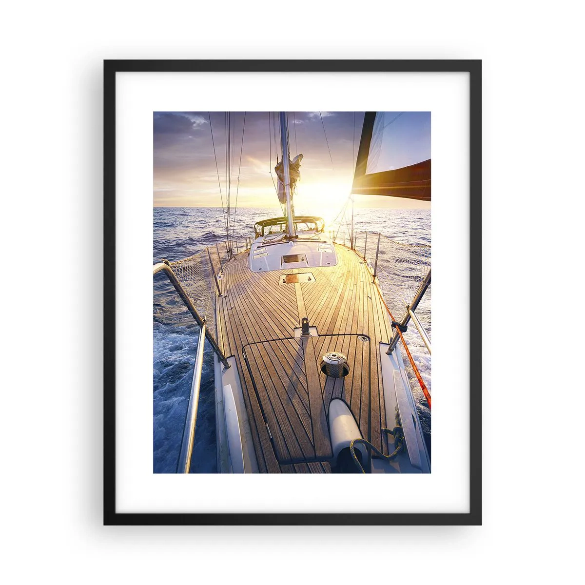 Affisch i svart ram - Springa på vågorna - 40x50 cm